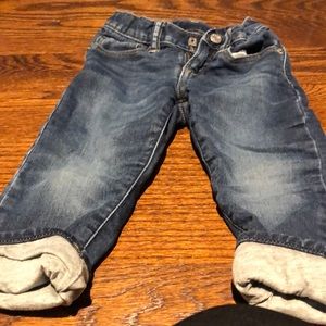 Gap toddler grey jersey lined jeans SZ 2 YR